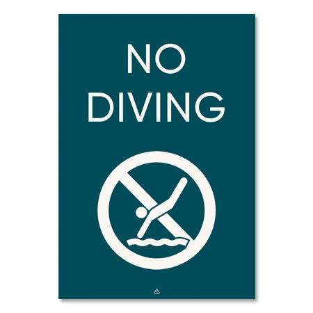 "No Diving ..." Sign w/Symbol [Interior/Exterior]